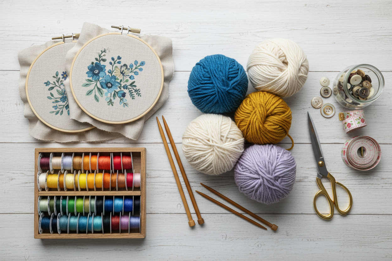 materials for knitting and embroidery